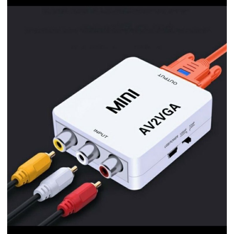 Jual SKU-1084 CONVERTER AV TO VGA BOX MINI / RCA TO VGA / AV2VGA ...