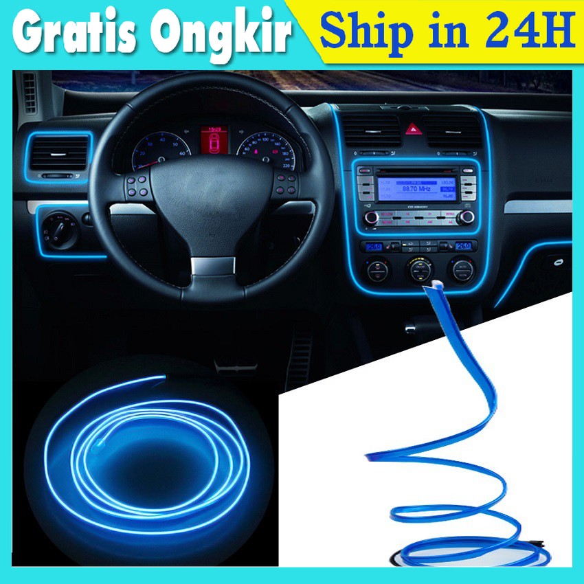 Jual 5Meter lampu interior mobil ambient light Dekorasi dashboard