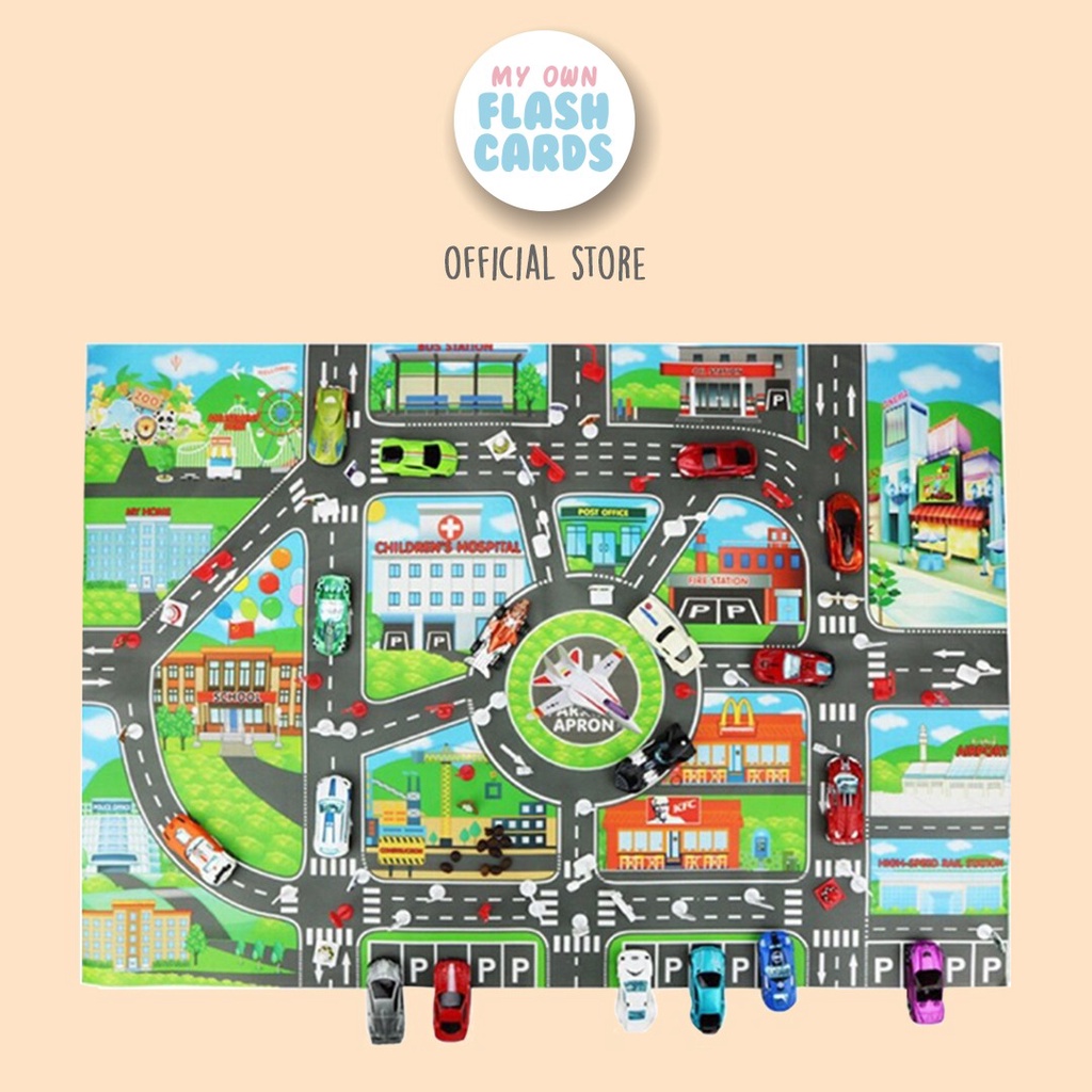 Jual Car Track Map Vehicle Transportation Alas Mainan Peta Jalanan ...