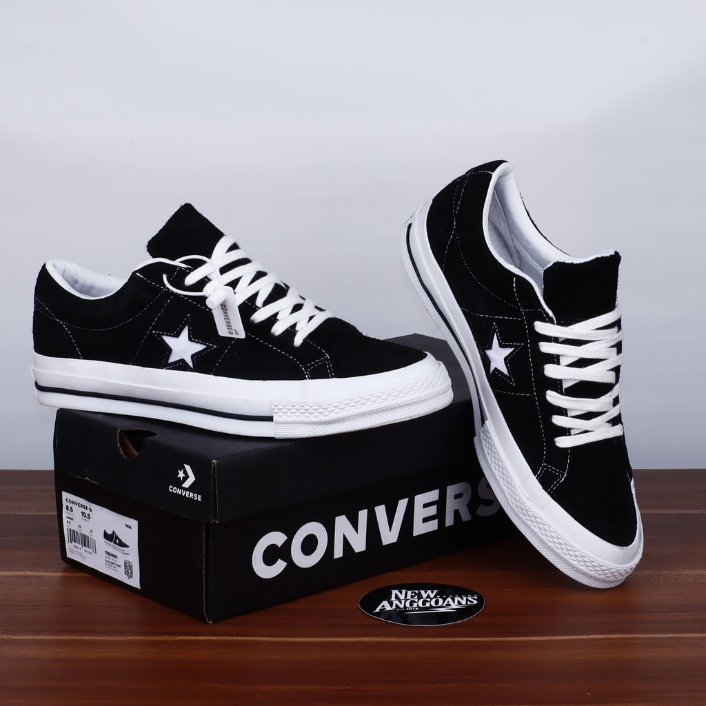 Sepatu Converse One Star Classic Black Egret White Hitam Putih Chuck Taylor All Star BNIB