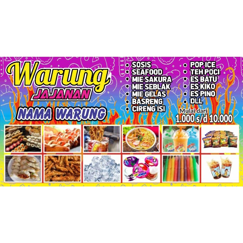 Jual Spanduk Warung Spanduk Aneka Jajanan Aneka Sosis Shopee