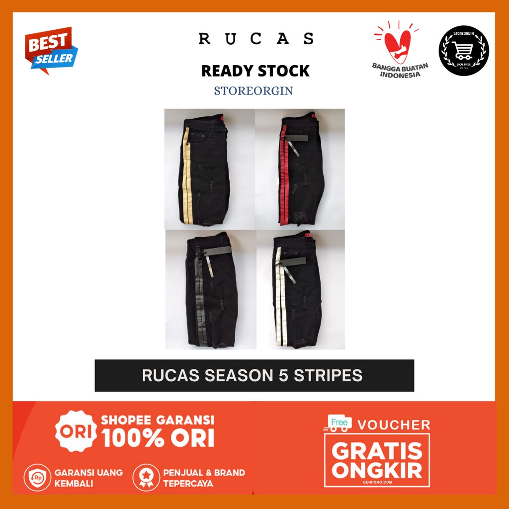 Jual RUCAS JEANS SEASON 5 STRIPES RETAIL 100% ORIGINAL | Shopee Indonesia
