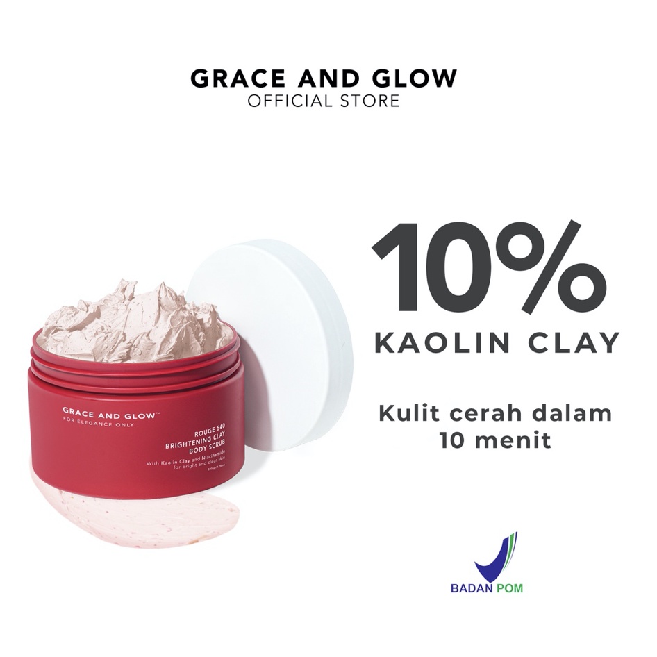 Jual Grace And Glow LULUR Rouge 540 Brightening Clay Body Scrub 220gr