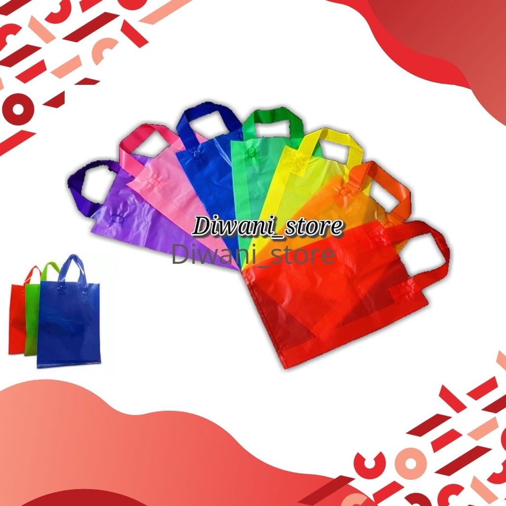 Jual Softhandle Shopping Bag 30x35 Isi 100 Lembar Kantong Souvenir Polos Kantong Plastik Soft