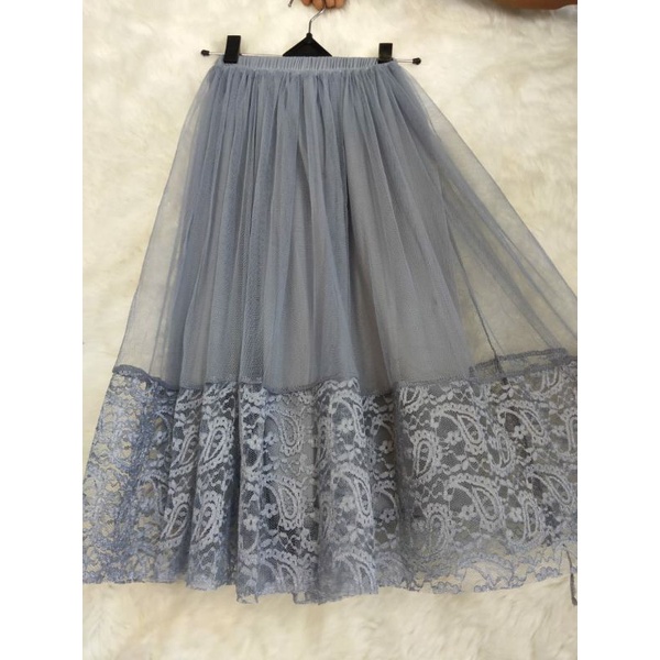 Jual Rok Tutu Tile Mix Brokat Renda Bawah Remaja Dewasa Warna Hitam ...