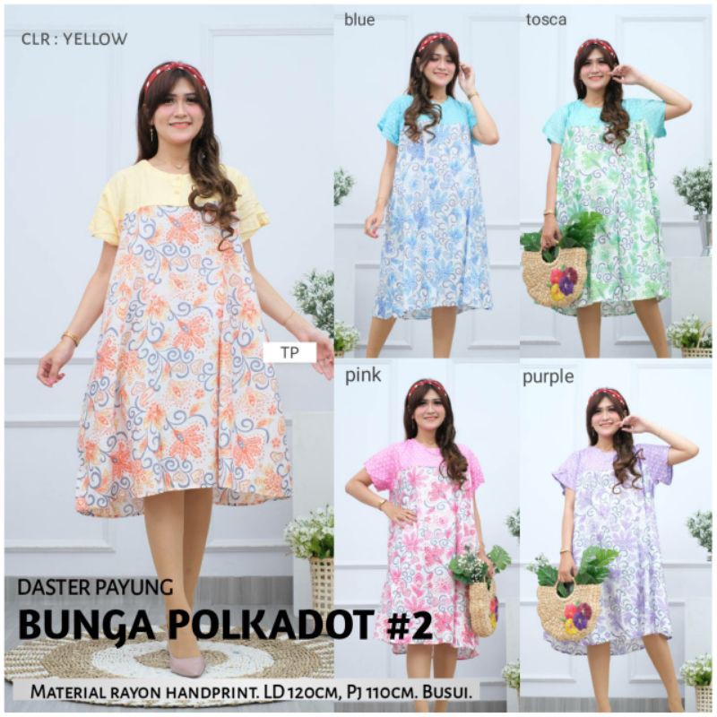 Jual Goenzshop Daster Bunga Polkadot #1, Busui Friendly | Shopee Indonesia