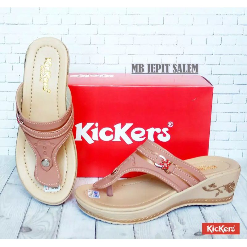 Jual Sandal Slop Kickers Wanita Selop Slip On Sendal Cewek Kickers