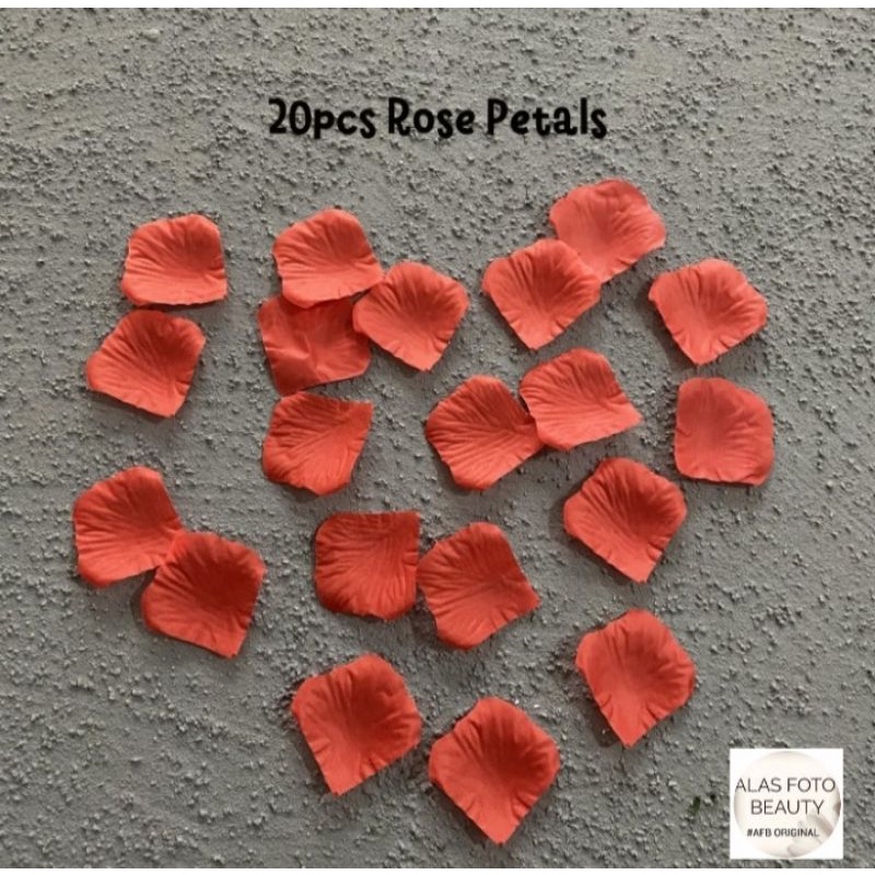 Jual 20 pcs rose red petals artificial / kelopak bunga mawar / props ...