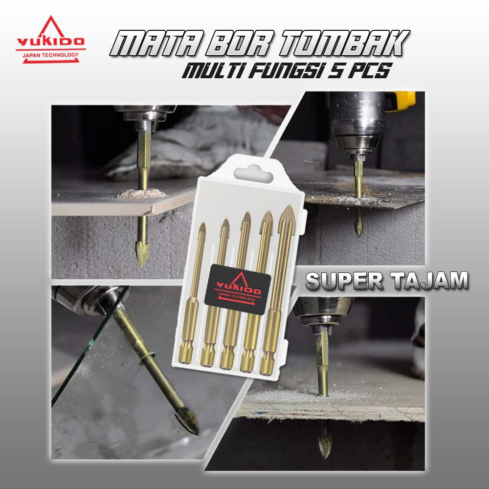 Jual YUKIDO mata bor tombak set 5pcs / spear drill bits / mata bor ...