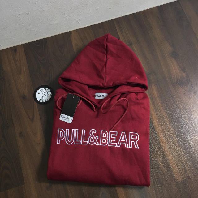 Hoodie pull and bear merah outlet maroon