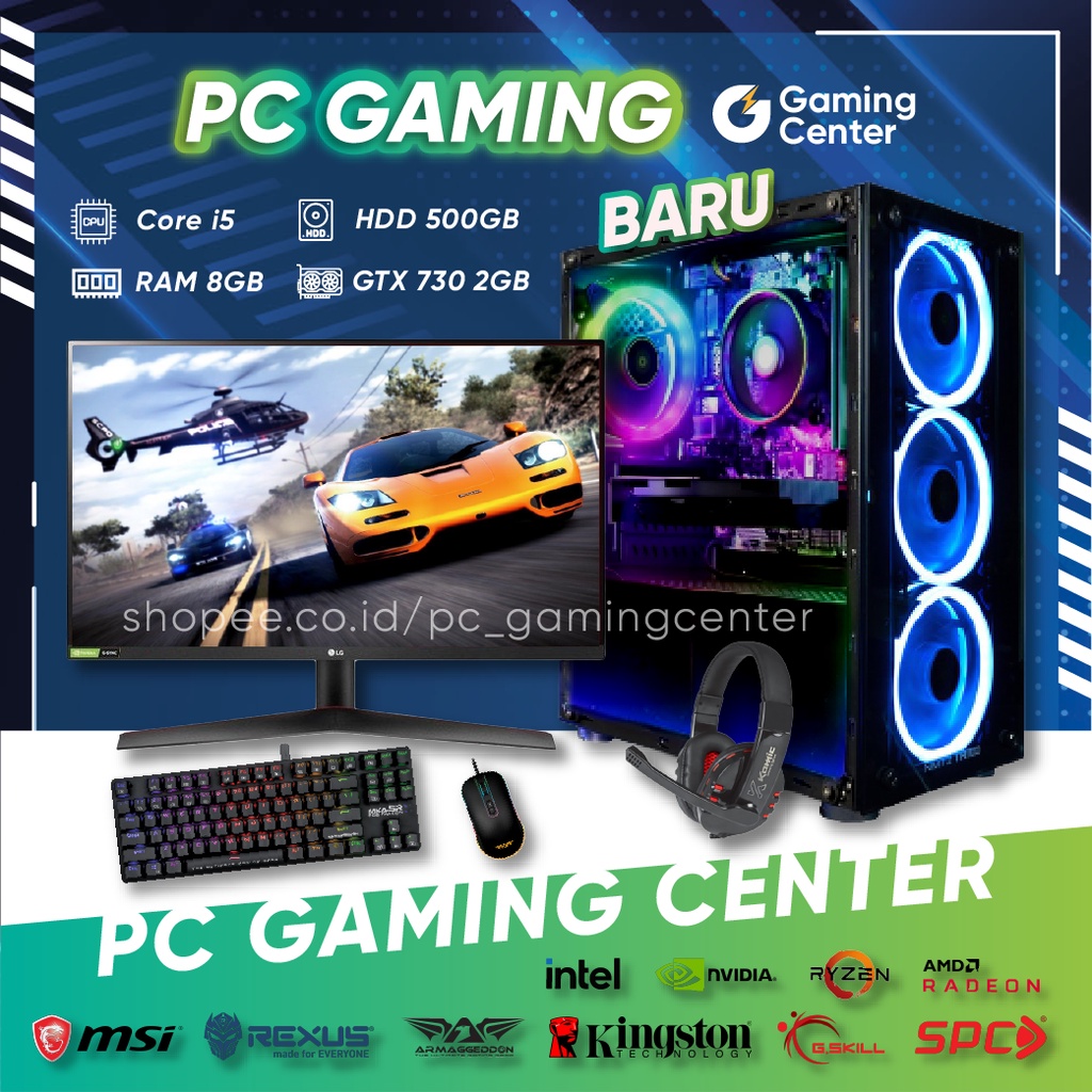Jual PC Gaming Editing Fullset Lengkap Core i5 Ram 8GB VGA GT 730 2GB ...