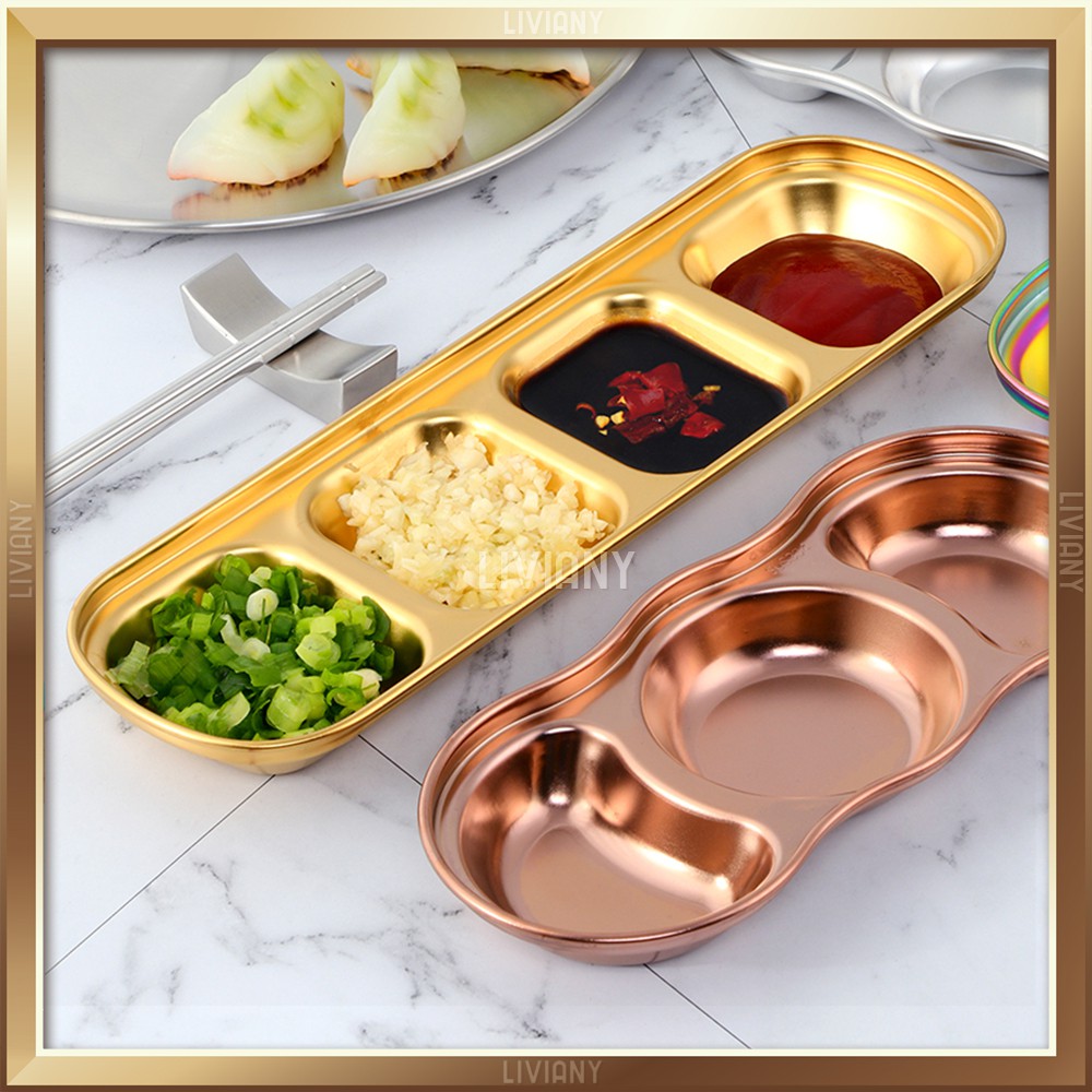 Jual Sauce Dish Piring Tempat Saus Bumbu Kecap Stainless Gold