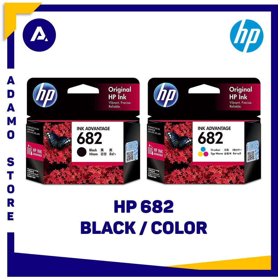 Jual Tinta Hp 682 Black Color Original Ink Cartridge Shopee Indonesia 6717