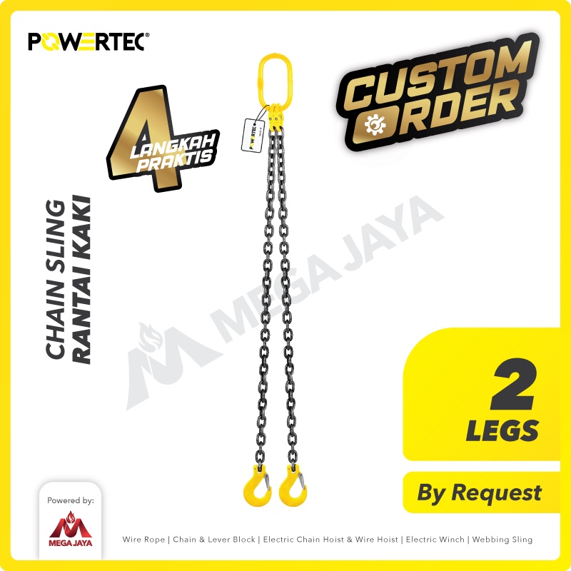 Jual Powertec Chain Sling 2 Legs Rantai 2 Kaki Custom Order