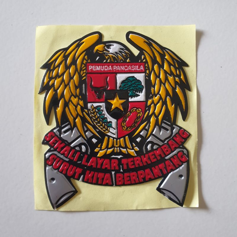 Jual Sticker Embos Logo Pp Pemuda Pancasila Garuda Sayap Kuning