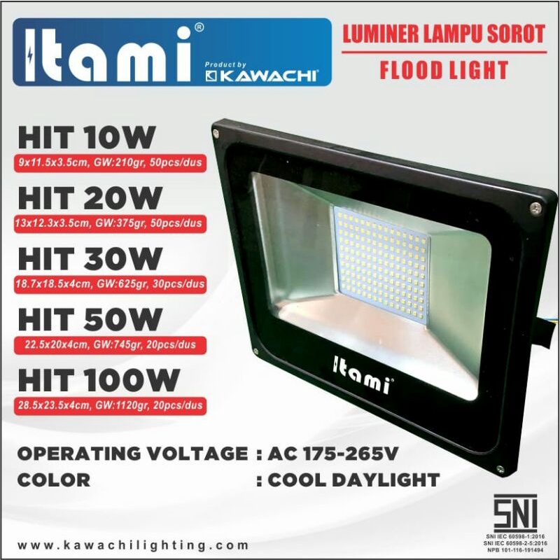 Jual Lampu Sorot LED Luminer Flood Light Itami 10/20/30/50/100 Watt ...