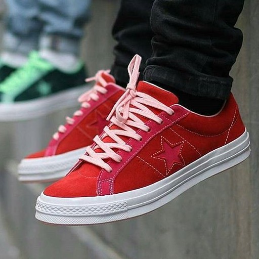 Converse one star deals enamel red