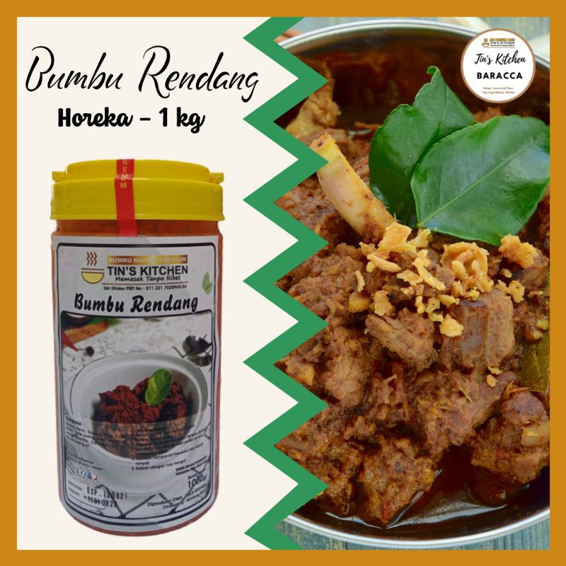 Jual Bumbu Rendang 1kg Tins Kitchen Rasa Asli Padang Kemasan Horeka 1kg Serasa Makan Di 