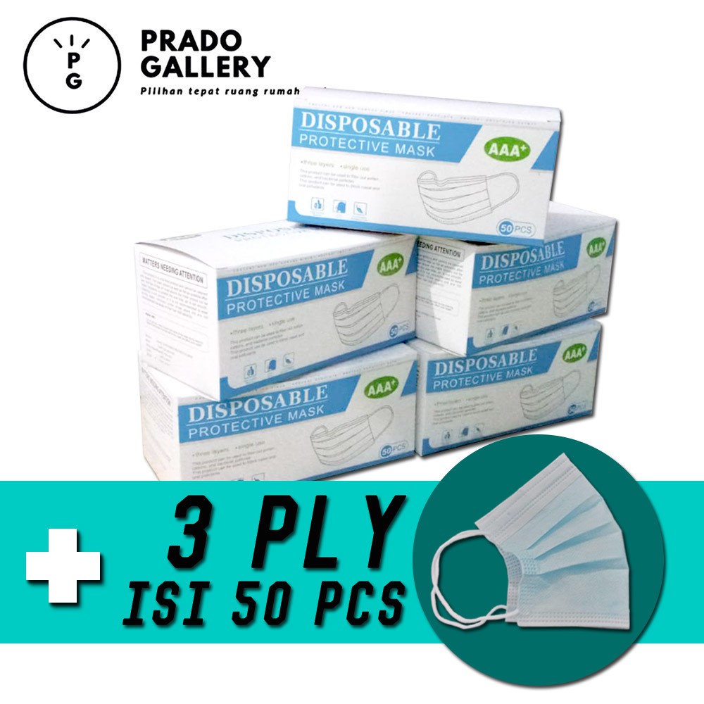 Jual MASKER 3 PLY / MASKER KESEHATAN / ISI 50 PCS | Shopee Indonesia