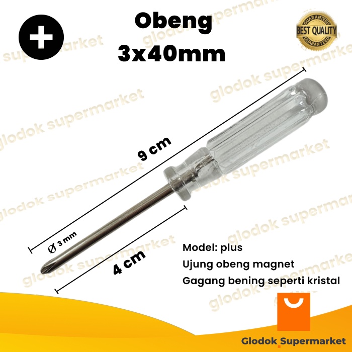 Jual Obeng Crystal Mini Plus Kembang Slot Philips Diameter Mm Panjang Besi Cm Magnet Shopee