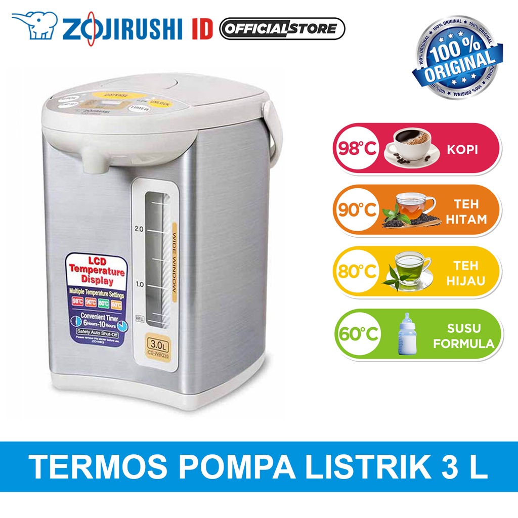 Jual Zojirushi CD-WBQ30 HA Micom Electric Dispensingpot Pemanas Air ...