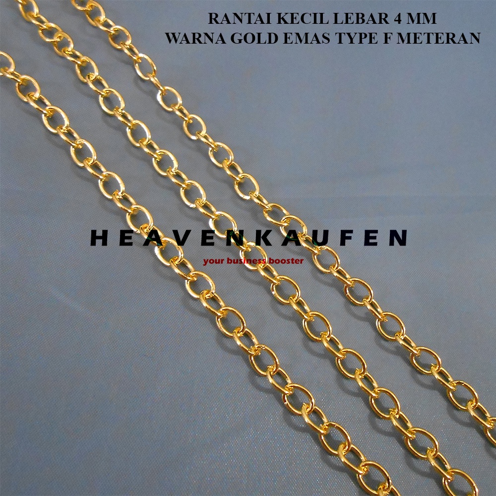 Jual Rantai Nuri Kecil Lebar 4 mm Warna Gold Emas Untuk Craft DIY Dll ...