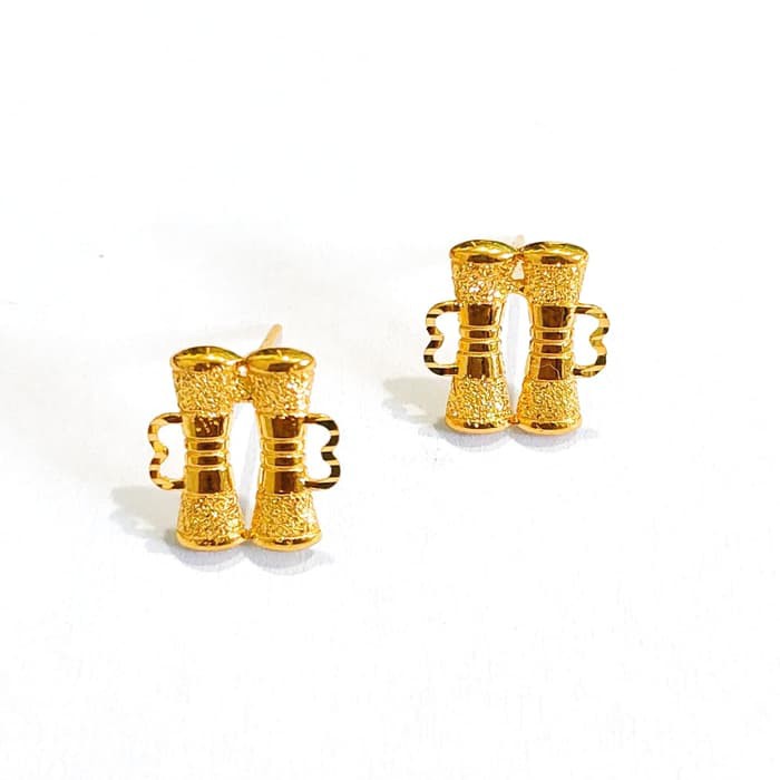 Jual giwang tifa fashion Wanita Khas papua Model Tifa Emas Asli anting