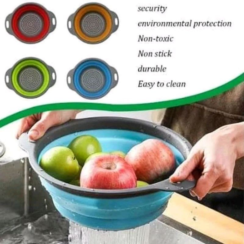 Jual baskom lipat/baskon silicone/tempat cuci peniris beras buah ...