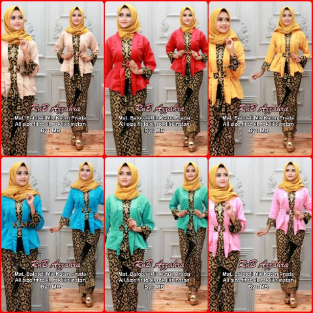 Jual Baju batik RnB Azzahra baju batik kutubaru warna set rok lilit ...