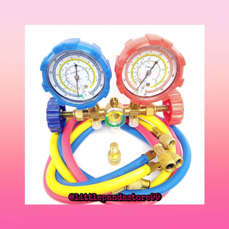 Jual Manifold Double R22 R134 R404 R407 R32 R410 (Multi) + ADAPTOR ...