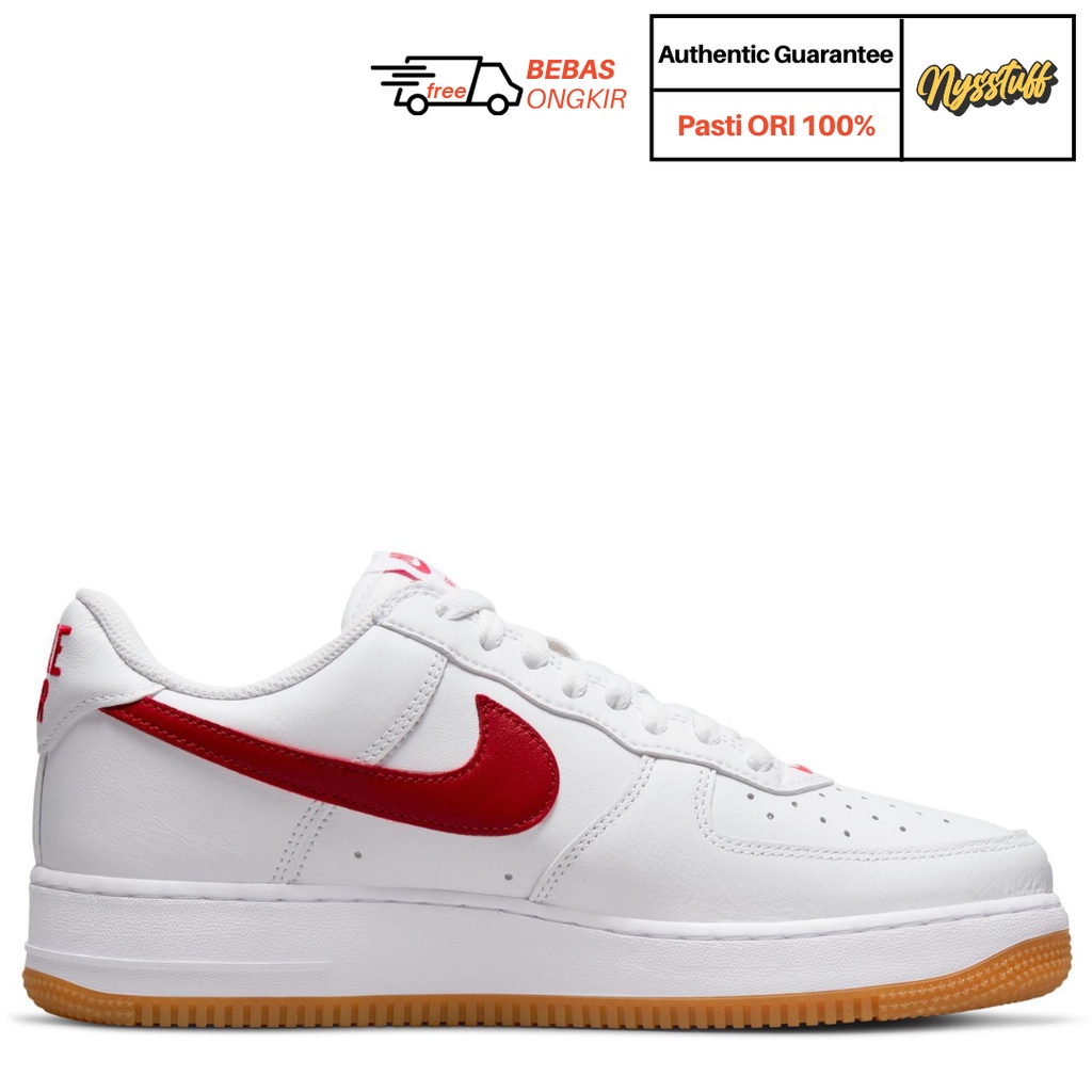 Jual Nike Air Force 1 Low Retro White University Red Gum Original Shopee Indonesia