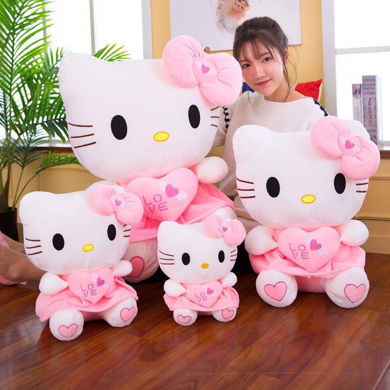 Jual Boneka Hello Kitty Imut Dress size M bahan velboa Kualitas SNI