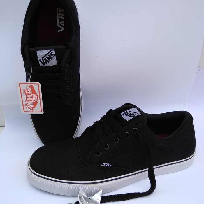 Jual SEPATU VANS AUTHENTIC FULL BLACK HITAM POLOS WHITE PUTIH VENERA ...