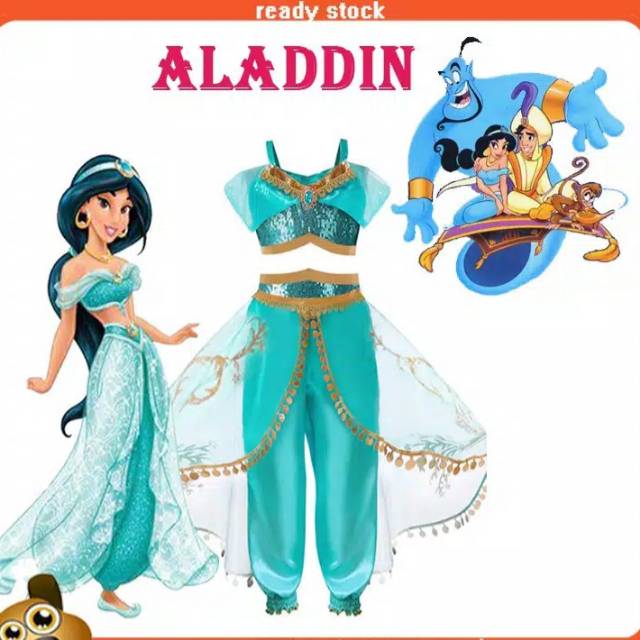 Jual Kostum Princess Jasmine Alladin Include Mahkota & Tongkat/ Kostum ...