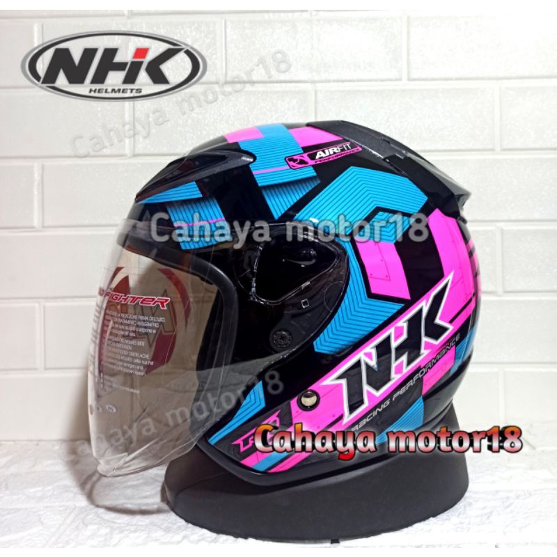 Jual Helm Nhk r6 motif cube pink|HALF FACE NHK | Shopee Indonesia