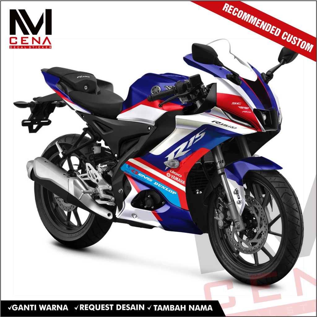 Jual Decal Sticker Stiker Yamaha R15 V4 New Full Body Custom Decal R15 V4 Motif blue Shopee Indonesia