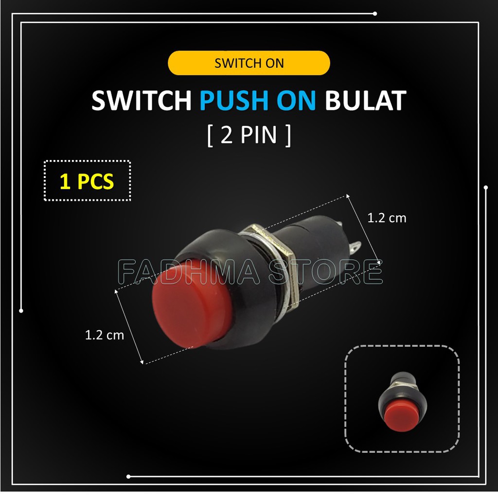 Jual Push Button On Bulat Kaki Plastik Merah Saklar Klakson Switch Push On Shopee Indonesia