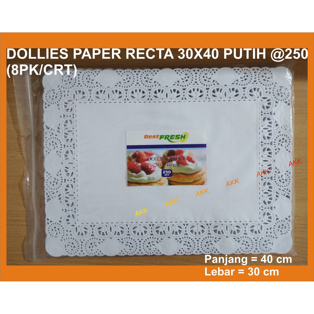 Jual Kertas Rendadoilies Paper Rectangle 30cm X 40cm Putih (250 Pcs ...