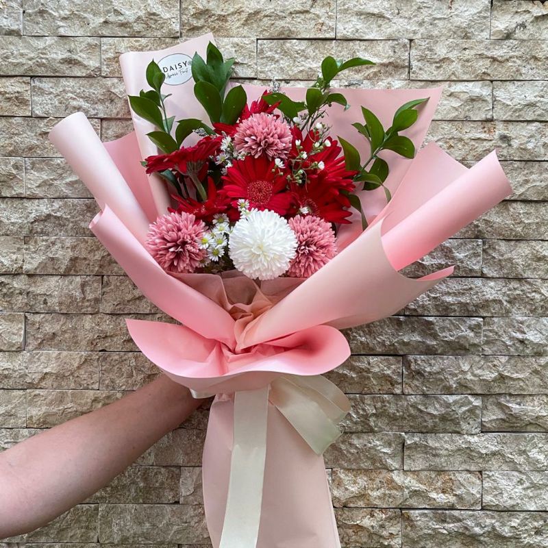 Jual Mix Flower Bouquet (Garbera Mix PomPom) | Shopee Indonesia