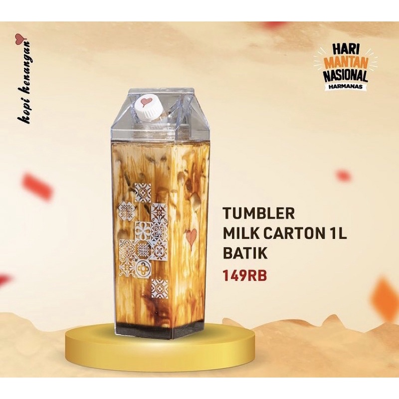 Jual tumbler kopi kenangan karton 1 liter | Shopee Indonesia