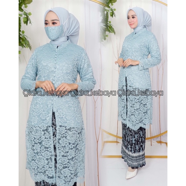 Jual Set Kebaya Tunik Kancing Seribu Kebaya Brukat Kancing Depan Stelan ...