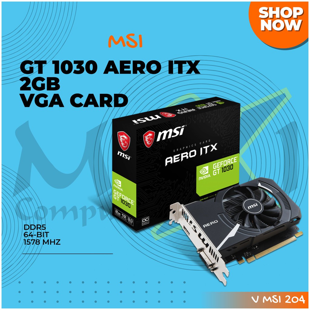 Jual MSI GeForce GT 1030 Aero ITX 2G OC 2GB GDDR5 64-Bit HDMI DVI-D GPU ...
