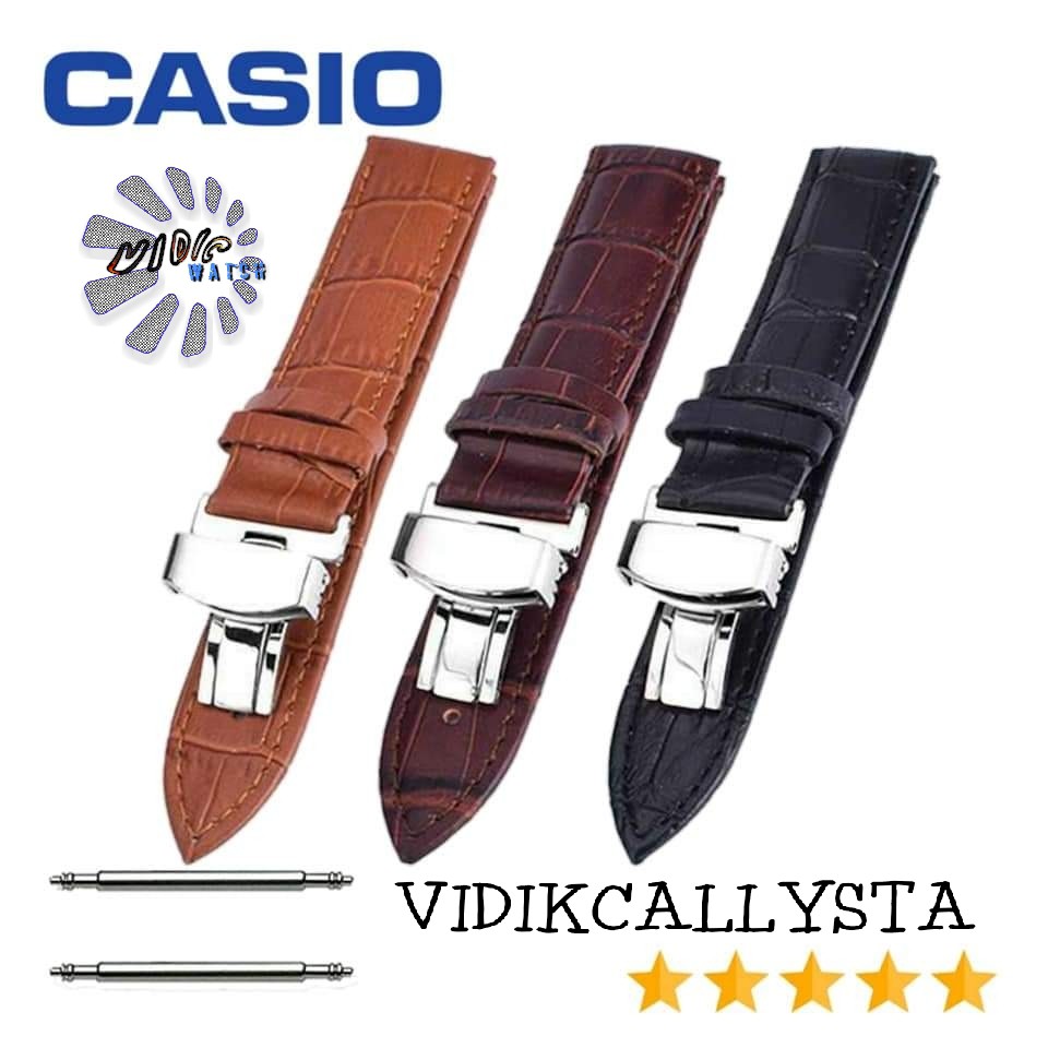 Jual Tali kulit Jam tangan Strap Watch Casio MTP Casio Ediface Leather strap Shopee Indonesia