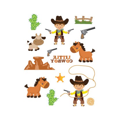 Jual POTATOO Set Cowboy Temporary Tatto Sticker | Shopee Indonesia