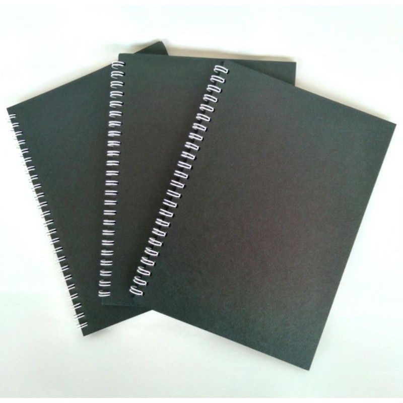 Jual Buku Jurnal Sketchbook A6 / A5 Hitam black paper journal scrapbook
