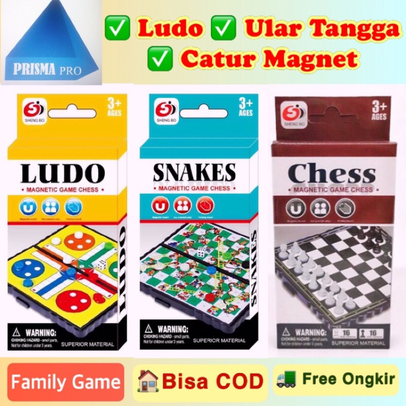 Jual Ludo Catur Ular Tangga Magnet Snake Ladder Chess Mainan Edukasi ...
