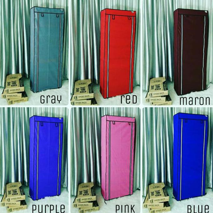 Jual rak sepatu cover 10 susun/shoe rack with dust cover 10Grid - POLOS ...