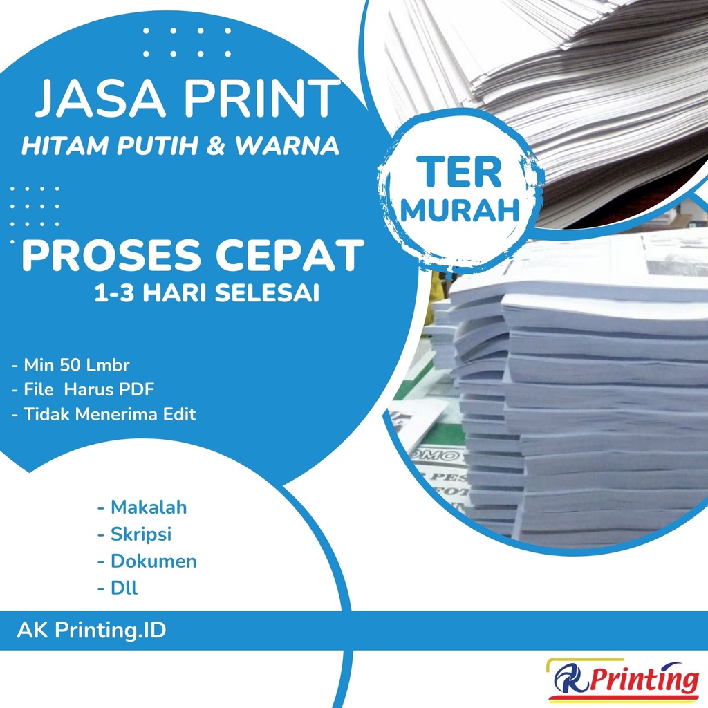 Jual Cetak Buku, Kitab / hitam Putih / Warna / Jasa print Fotocopy