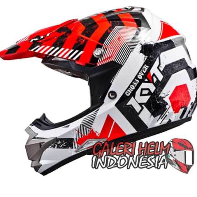 Jual Helm KYT Cross Over motif Drift White Red KRacing Crossover Trail