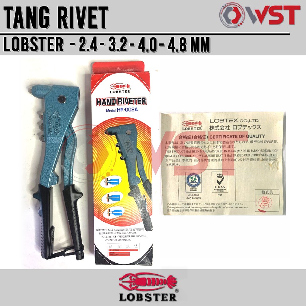 Jual Tang Rivet LOBSTER Original Made In JAPAN / Rifet / Tembakan Paku ...